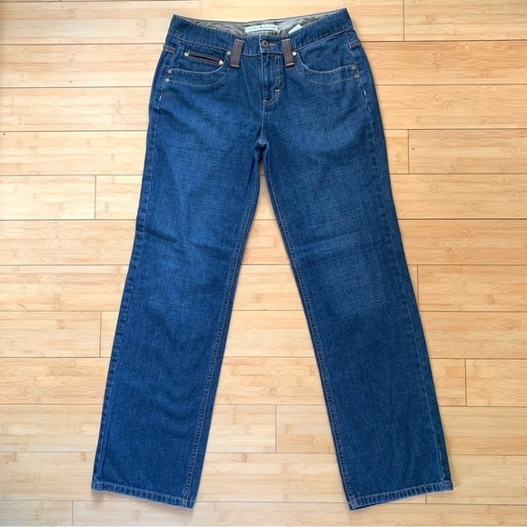 Tommy Hilfiger Vintage Y2K Blue Jeans Denim with Leather Belt Loops - Picture 2 of 8